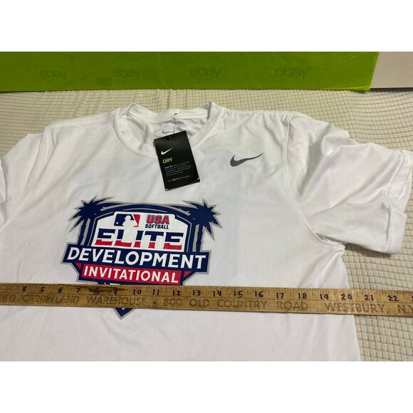 Nike Dri-Fit White Short Sleeve Tee Large  Elite Development Series New with Tag - Picture 3 of 6